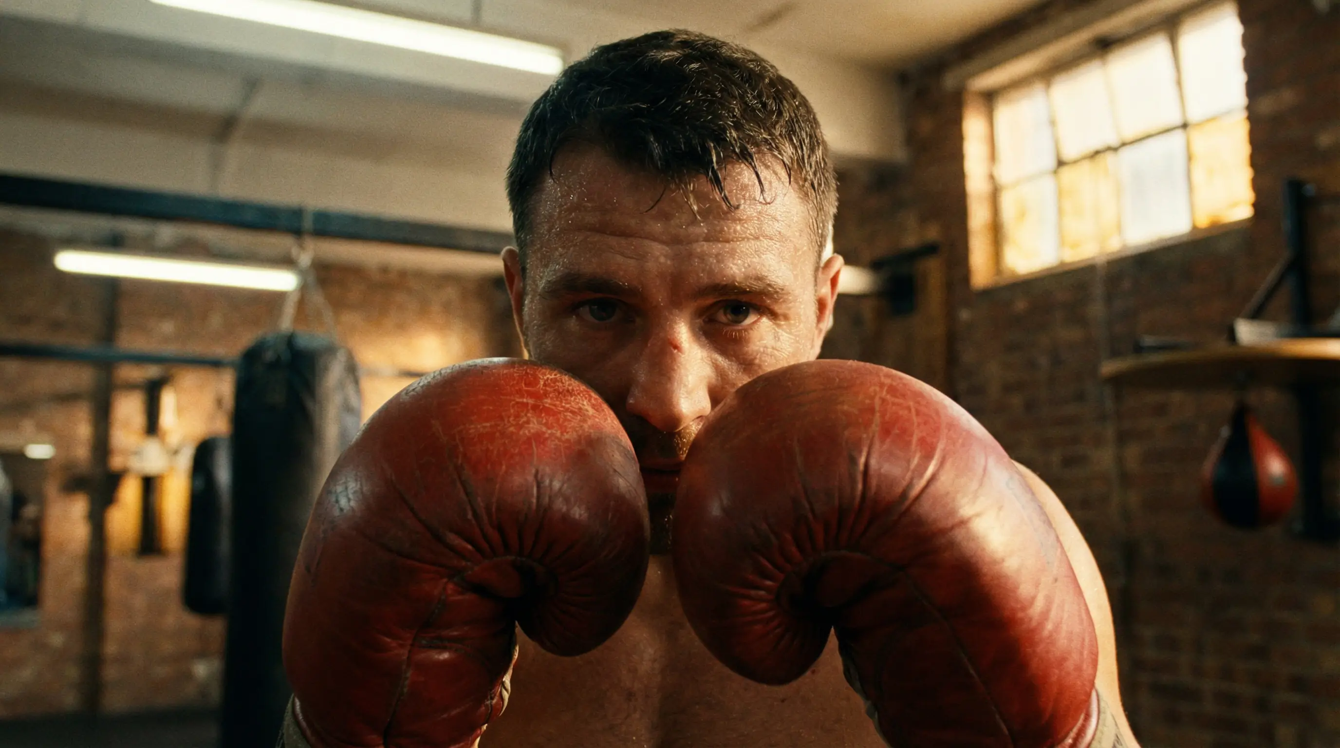 Boxen Wetten Strategie – Nahaufnahme Boxer mit Boxhandschuhen in Kampfhaltung